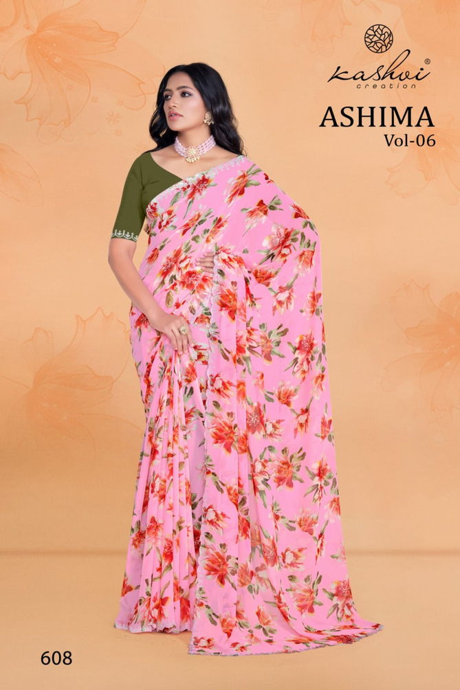 Ashima Vol 6 By Kashvi Georgette Daily Wear Sarees Wholesale Online
